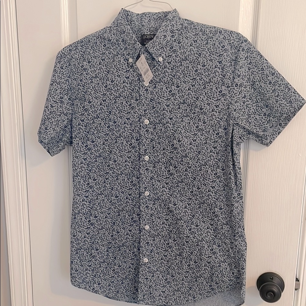 J Crew Factory Flex Washed short sleeve button down shirt